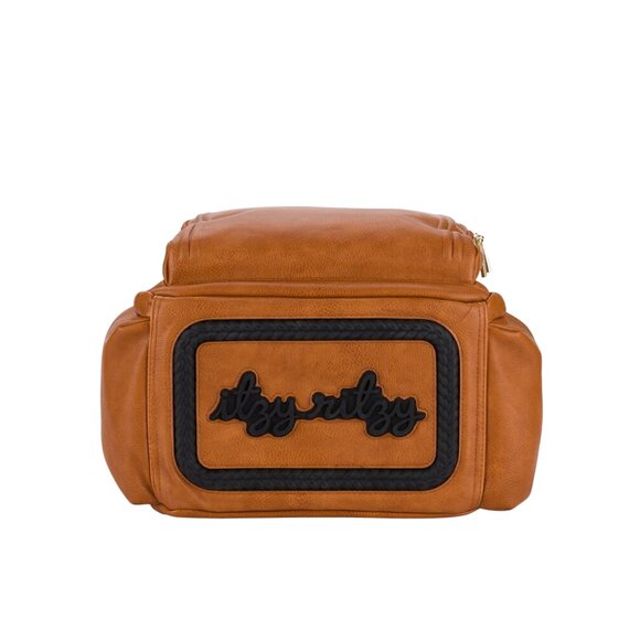 NWT Itzy Ritzy Diaper Bag- Cognac Boss Plus Diaper Bag Backpack - Picture 5 of 6